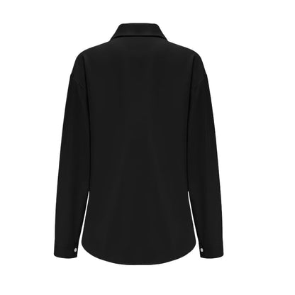 Women's casual long-sleeved blouse with practical chest pockets and button closure NOVAE