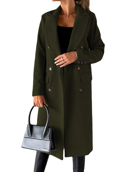Women's elegant double-breasted coat with practical pockets and high-quality workmanship NOVAE