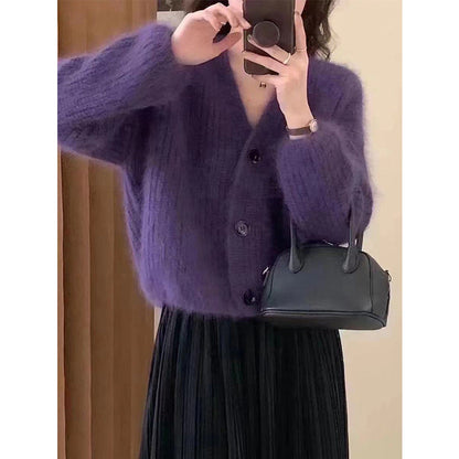 Women's Cozy Knit Cardigan with Large Buttons NOVAE