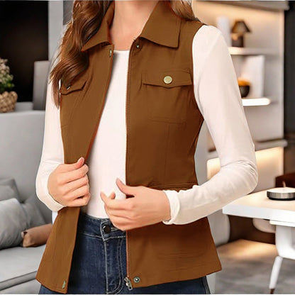 Women's stylish vest with practical pockets NOVAE