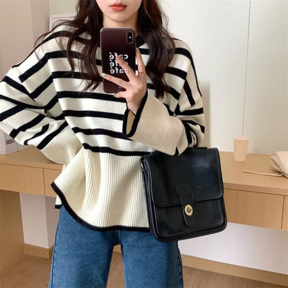 Women's cozy striped knit sweater NOVAE