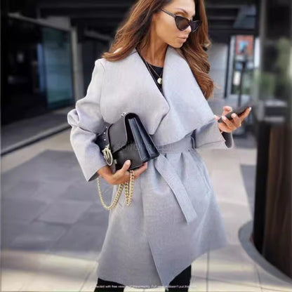 Women's elegant, sassy coat in a casual wrap design NOVAE