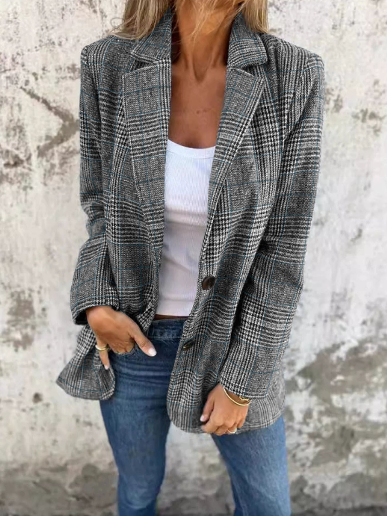 Women's Checkered Blazer NOVAE