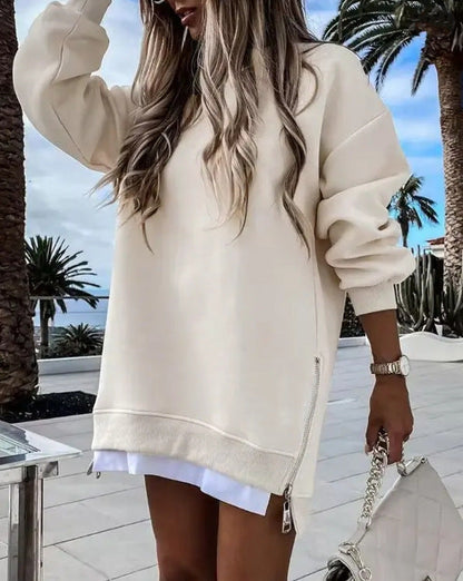 Women's Oversized Hooded Dress with Concealed Zipper NOVAE