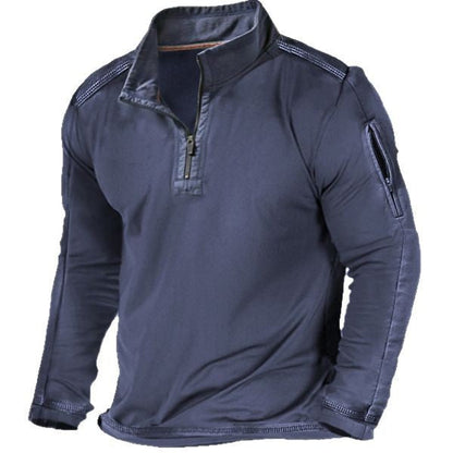 Men's functional sweatshirt with stand-up collar and zipper NOVAE