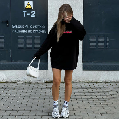 Women's oversized sweatshirt with creative statement print NOVAE