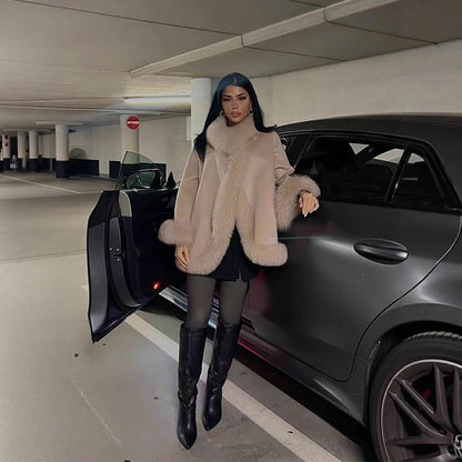 Women's luxurious fur jacket with soft lining and elegant details NOVAE