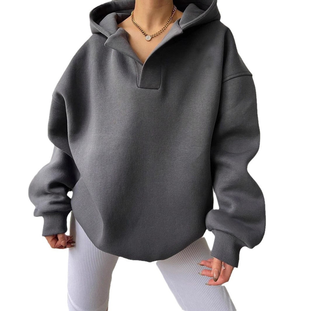Women's oversized hoodie with fashionable collar and voluminous sleeves NOVAE