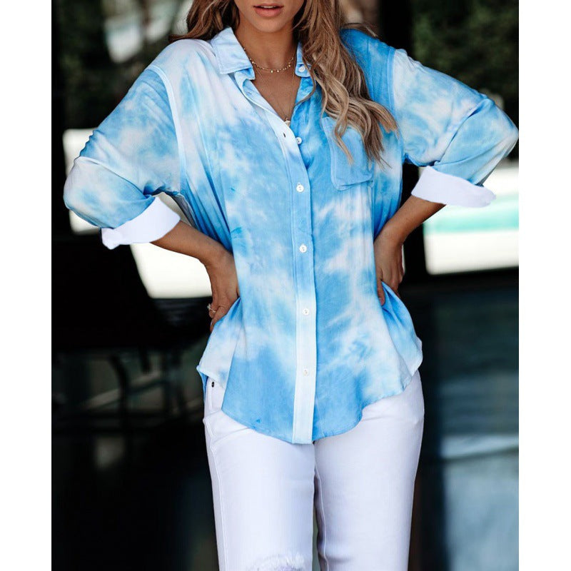 Women's blouse in modern batik design NOVAE