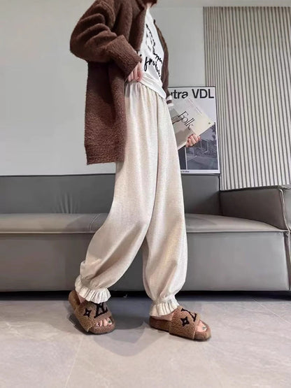 Women's comfortable palazzo pants made of shiny material NOVAE