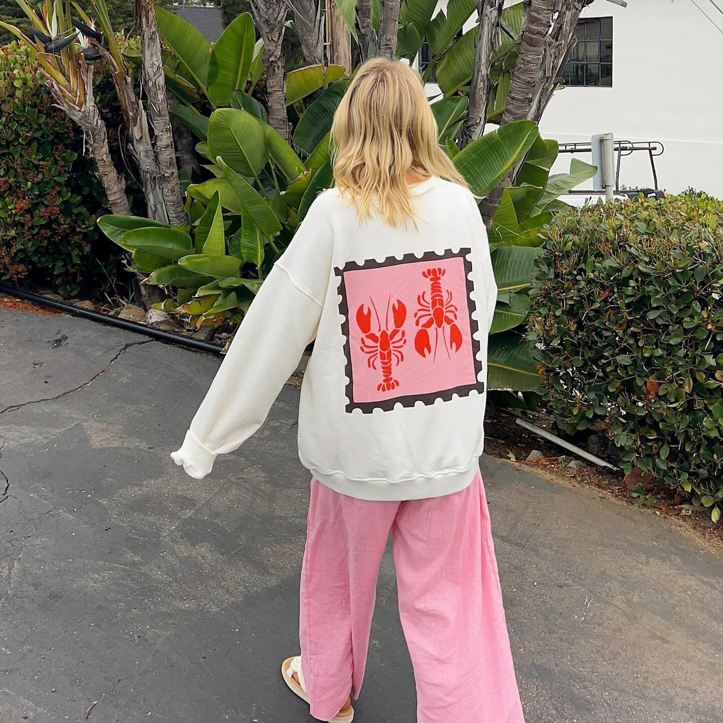 Women's casual sweater with creative crab print NOVAE