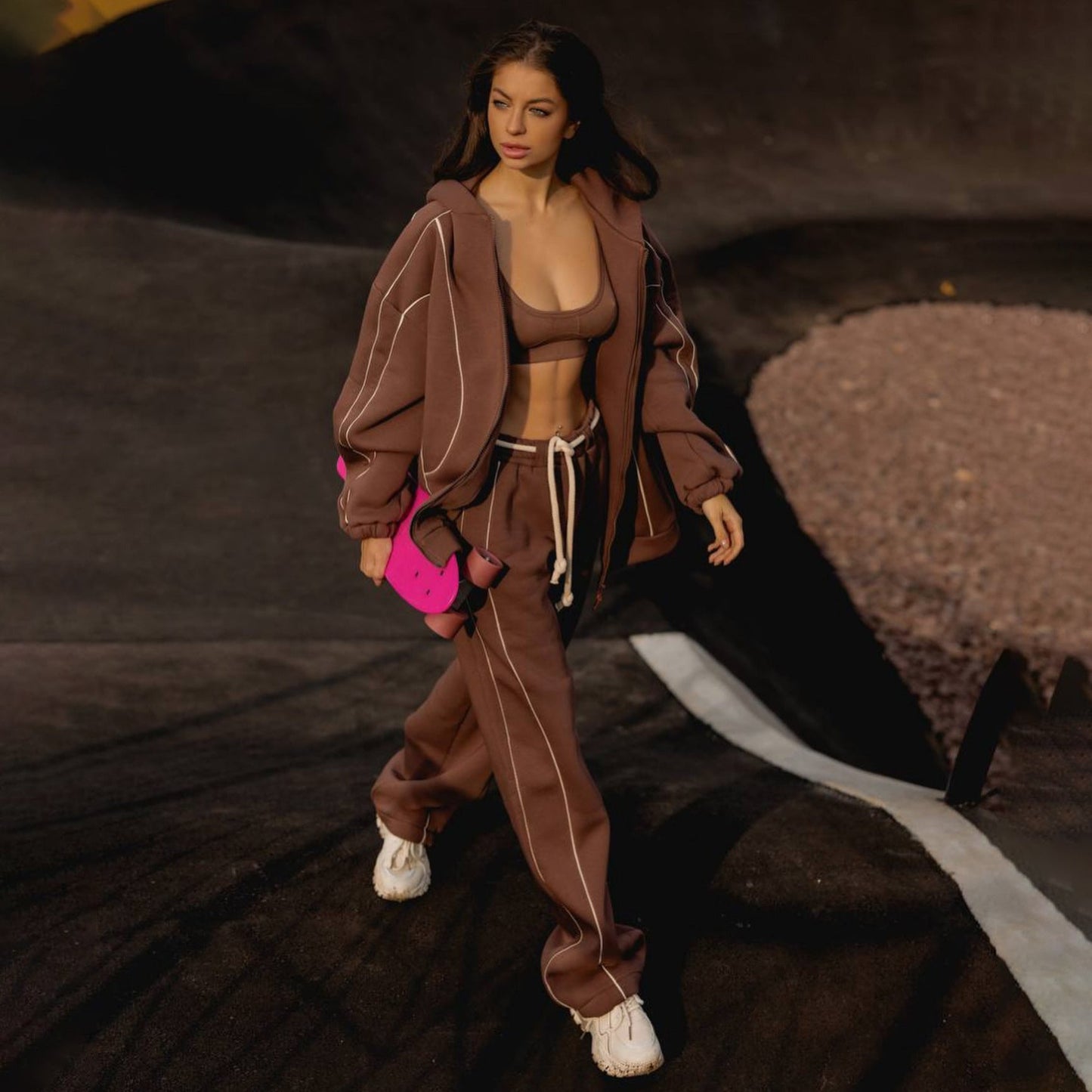 Women's casual tracksuit with oversized hoodie and jogging pants NOVAE