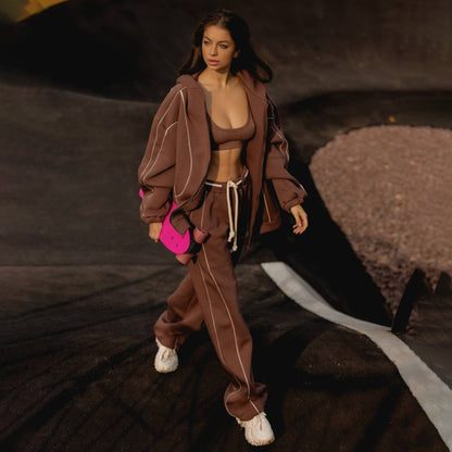 Women's casual tracksuit with oversized hoodie and jogging pants NOVAE