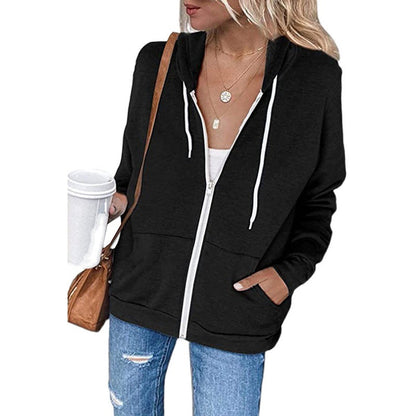 Women's hooded jacket with soft fleece and practical pockets NOVAE