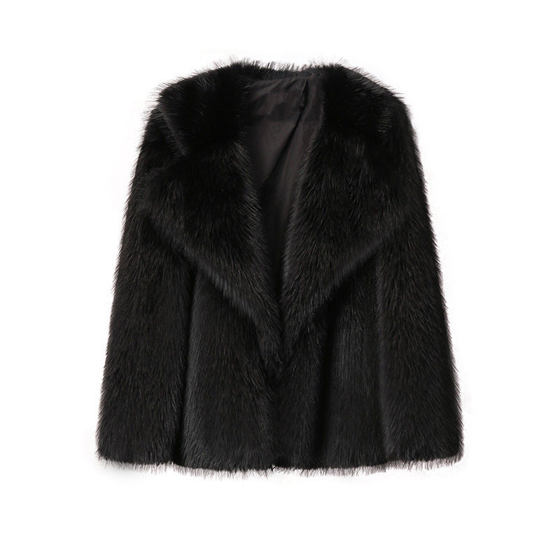 Women's elegant faux fur blazer with stylish collar NOVAE