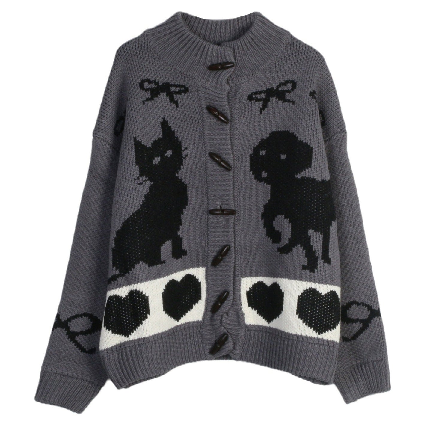 Women's cardigan with playful animal motifs and button detailing NOVAE