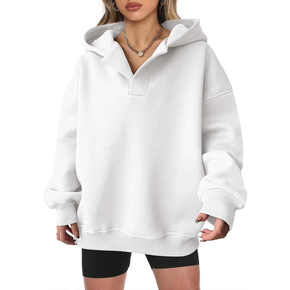 Women's Oversized Hoodie with Unique Collar NOVAE