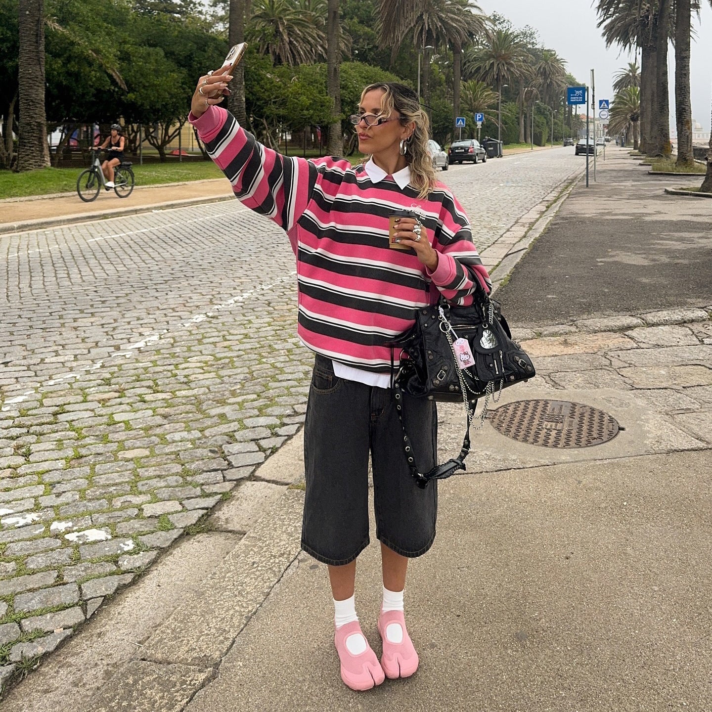 Women's casual striped sweater with a modern cut NOVAE