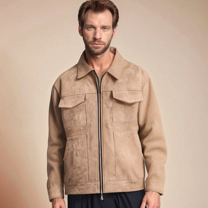 Men's fashionable and comfortable transitional jacket with large pockets NOVAE