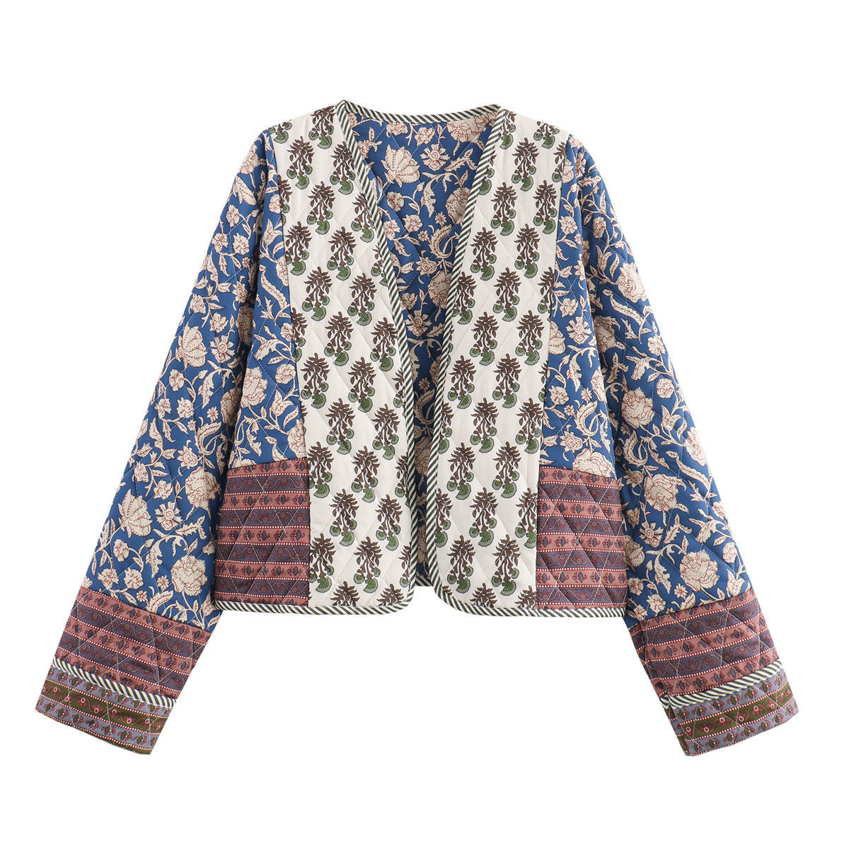 Women's patchwork jacket with floral patterns and a wide cut NOVAE