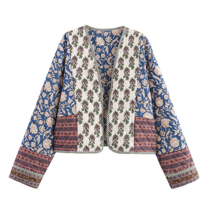 Women's patchwork jacket with floral patterns and a wide cut NOVAE