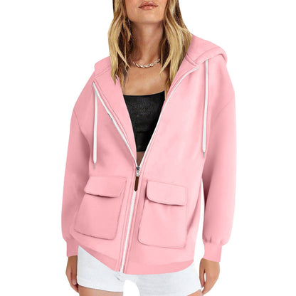 Women's casual hooded jacket with large pockets NOVAE