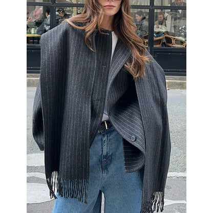 Women's fashionable and casual wool jacket with a chic collar NOVAE