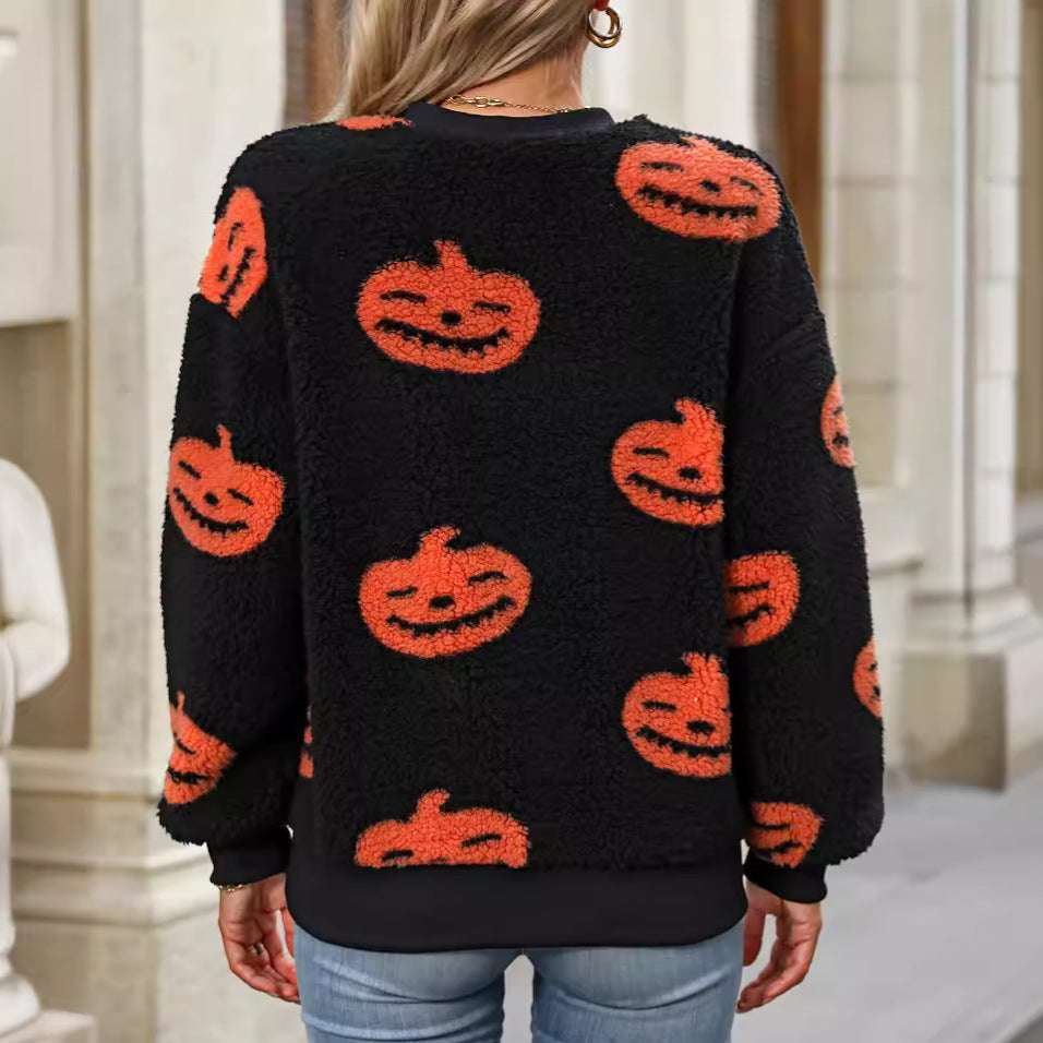 Women's Cozy Sweatshirt with Halloween Motif NOVAE