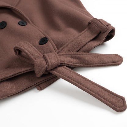 Women's fashionable short trench jacket with waist belt NOVAE