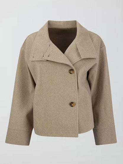 Women's fashionable wool jacket with structured collar and elegant cut NOVAE