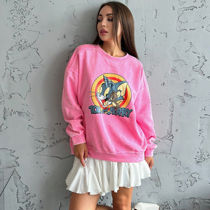Women's casual hoodie with unique cartoon design NOVAE