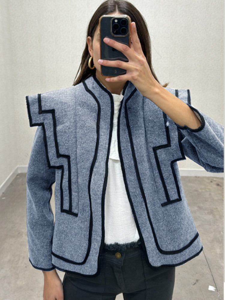 Women's fashionable jacket with geometric cut and special accents NOVAE