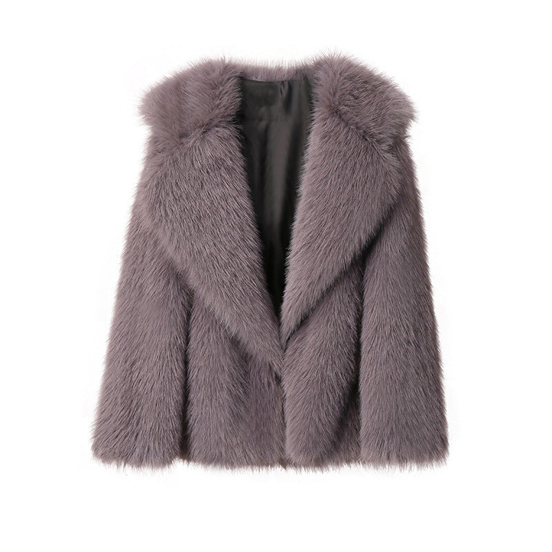 Women's elegant faux fur blazer with stylish collar NOVAE