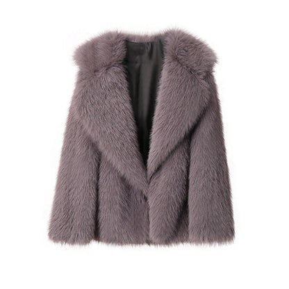 Women's elegant faux fur blazer with stylish collar NOVAE
