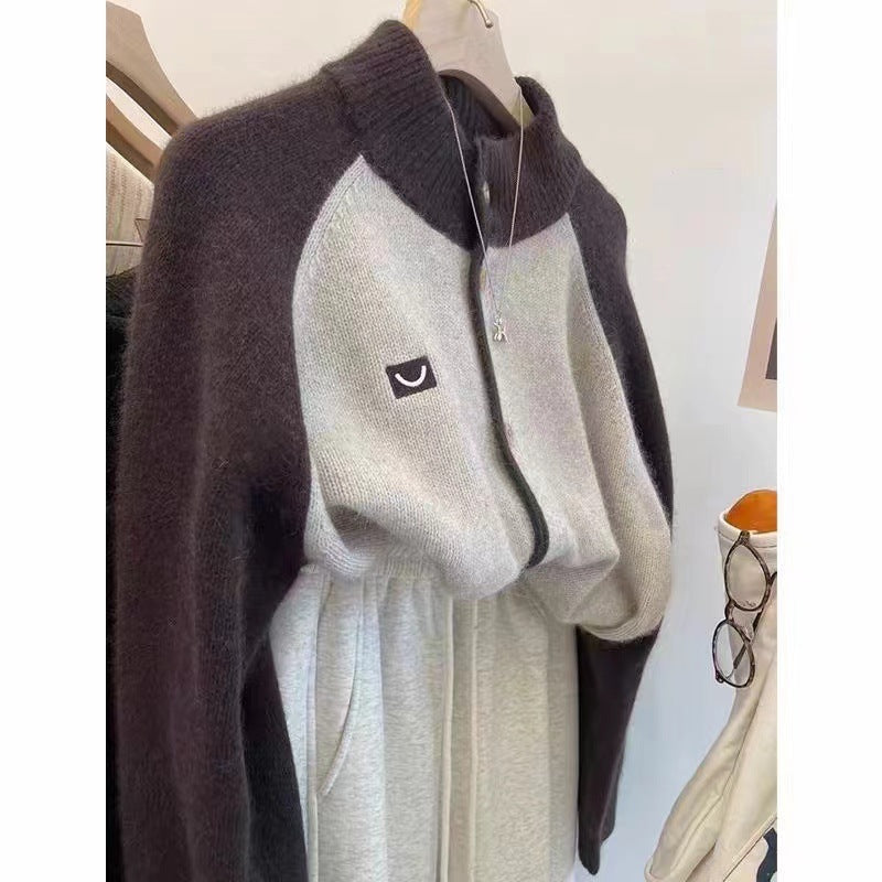 Women's knitted cardigan with elegant collar and button details NOVAE