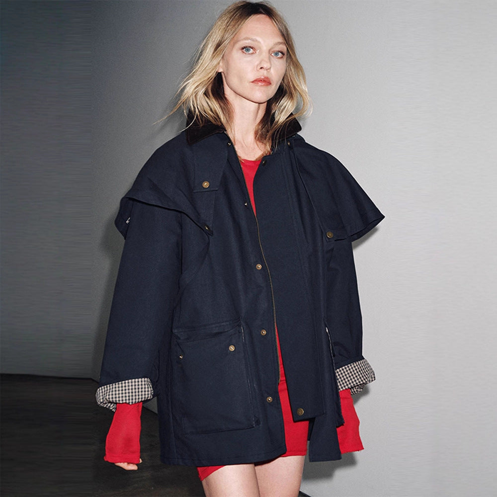 Women's water-repellent outdoor jacket with innovative hood design NOVAE