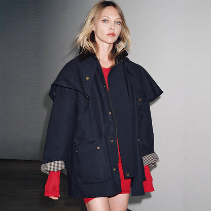 Women's water-repellent outdoor jacket with innovative hood design NOVAE