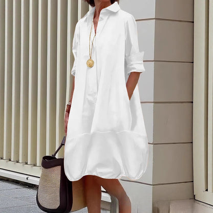 Women's Casual Shirt Dress with Wide Hem NOVAE