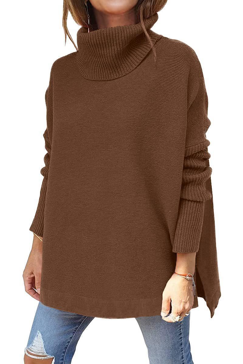 Women's comfortable roll-neck sweater with a structured design and relaxed fit NOVAE