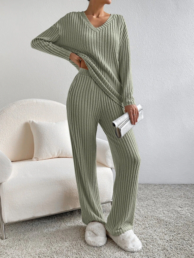 Women's Casual Knit Lounge Set in Soft, Ribbed Material NOVAE