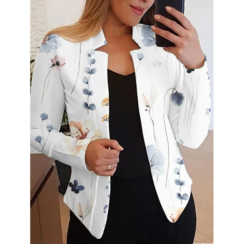 Women's blazer with floral design and figure-hugging cut NOVAE