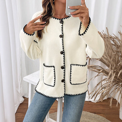 Women's fashionable cardigan with unique contrast stitching NOVAE