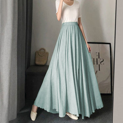 Women's maxi skirt with elastic waistband and soft fabric NOVAE