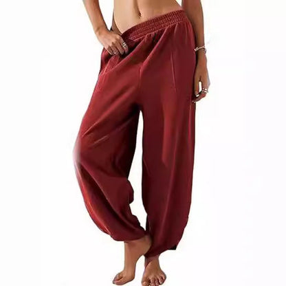 Women's wide-leg lounge trousers with elasticated waistband and pockets NOVAE