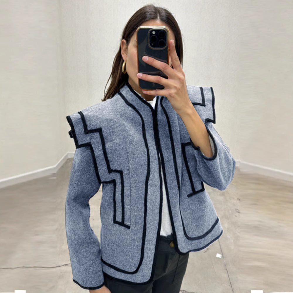 Women's fashionable jacket with geometric cut and special accents NOVAE