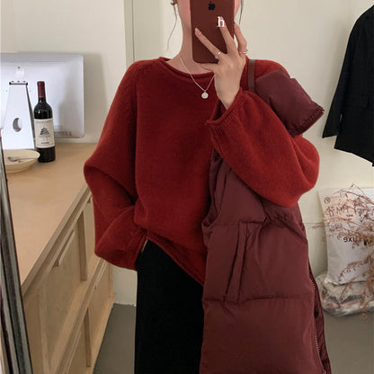 Women's casual sweater with voluminous sleeves and soft material NOVAE