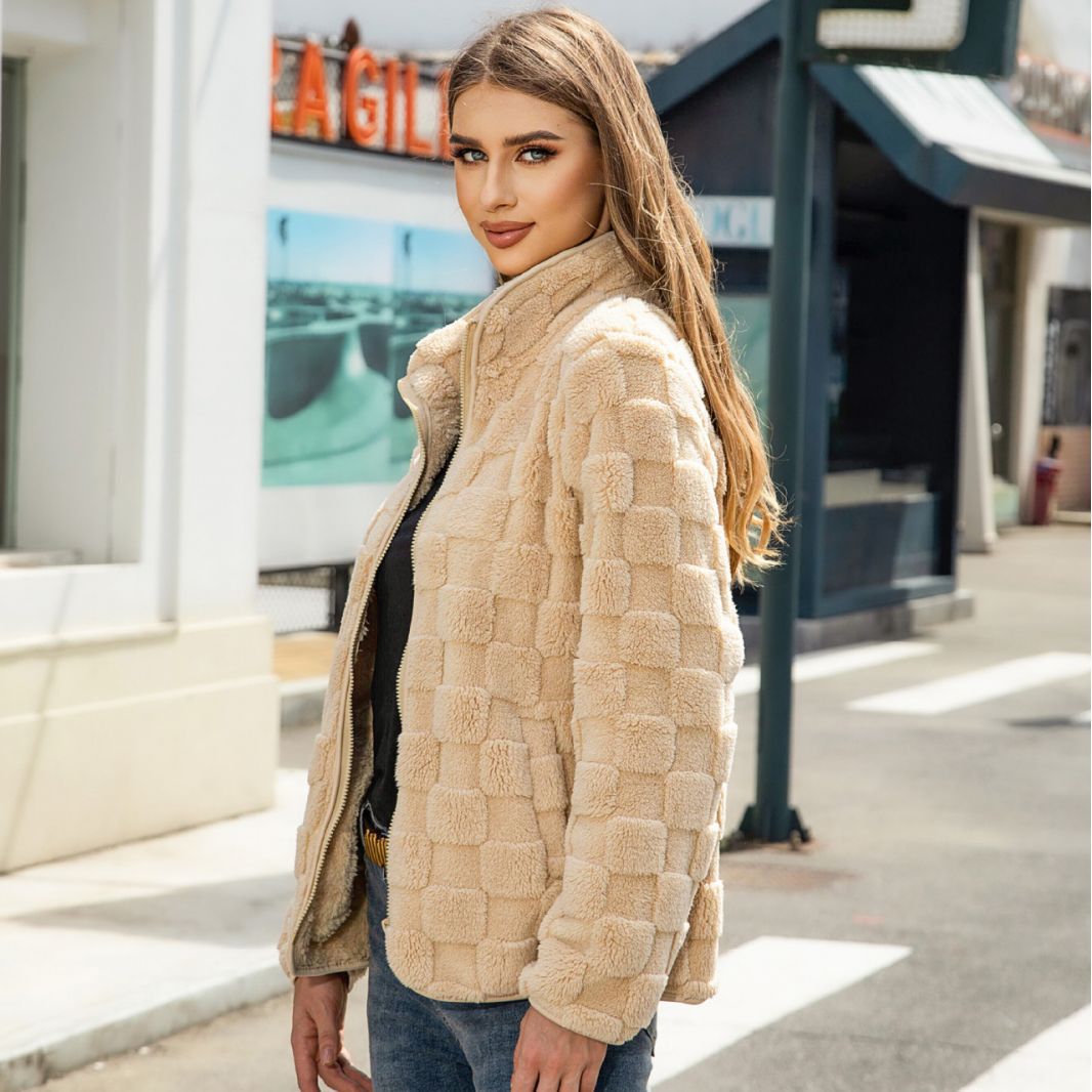 Women's Cozy Transitional Jacket with Textured Surface NOVAE