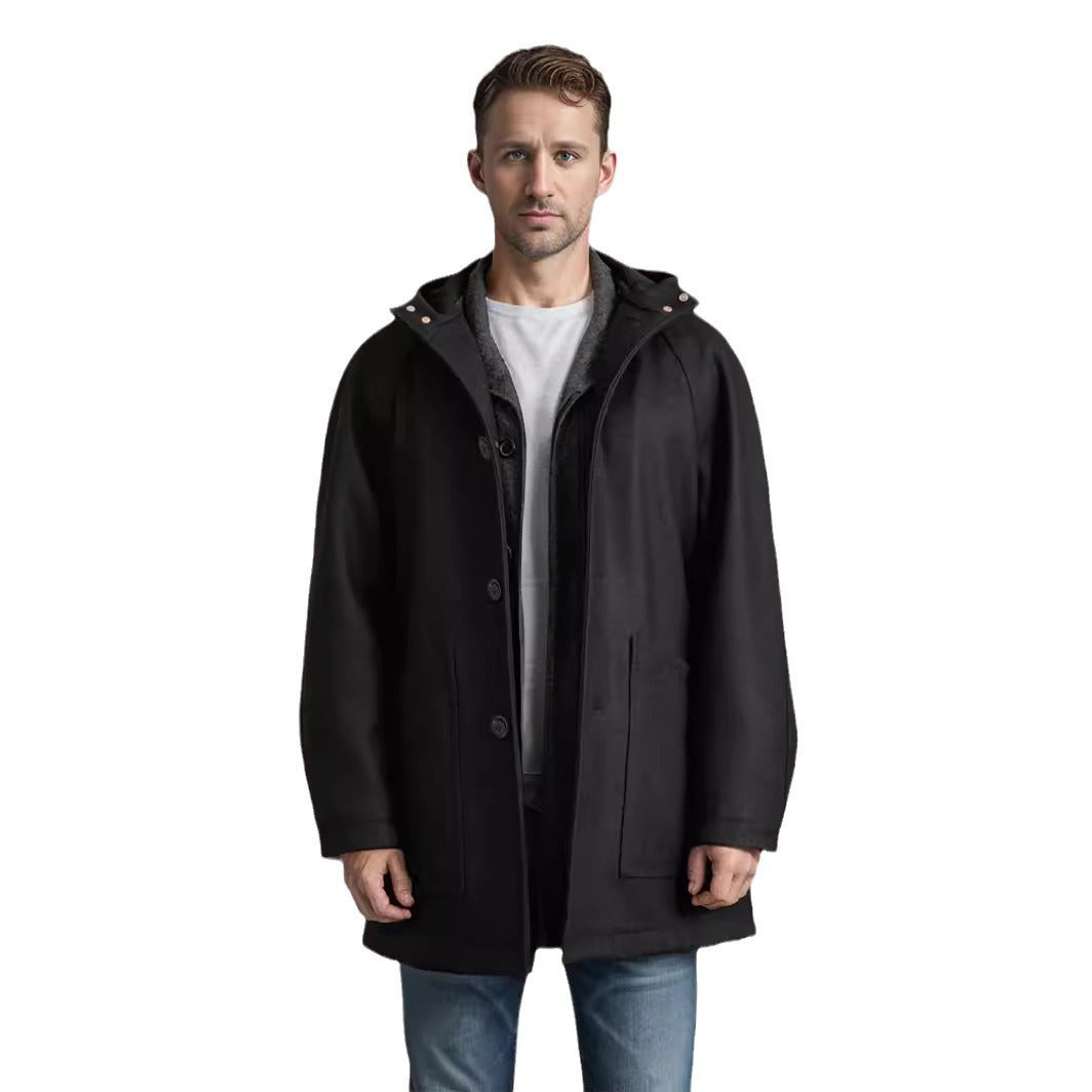 Men's casual hooded coat with comfortable pockets and warm lining NOVAE