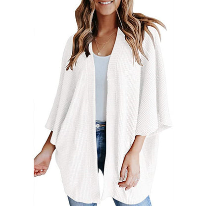 Women's casual waffle-knit cardigan NOVAE