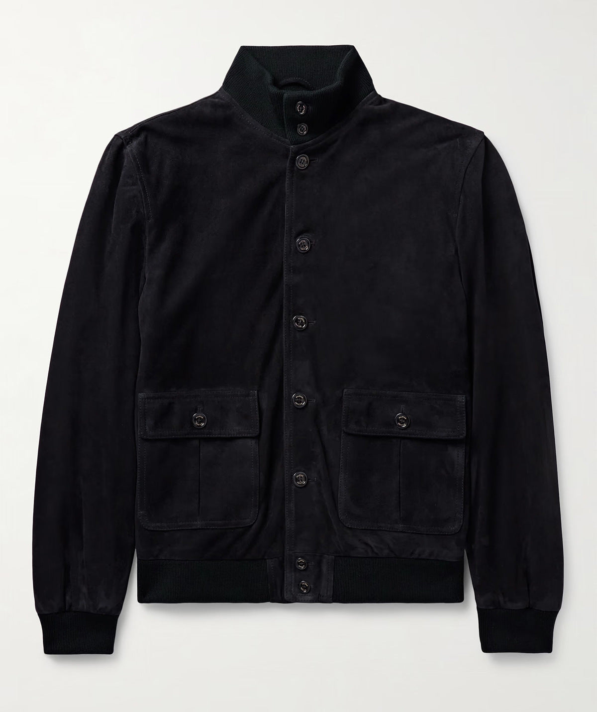 Men's elegant suede jacket with practical collar and patch pockets NOVAE